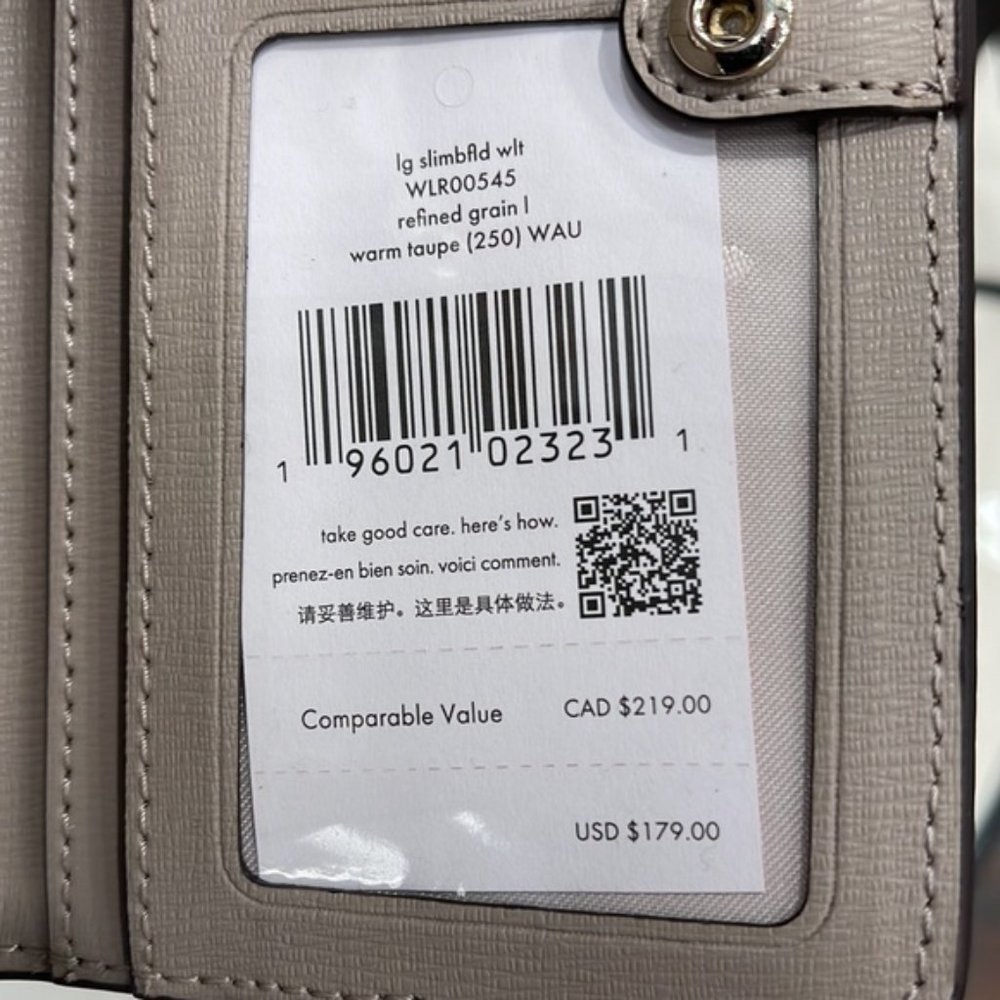 Kate Spade Darcy Large Slim Bifold Wallet Warm Taupe - Picture 7 of 16